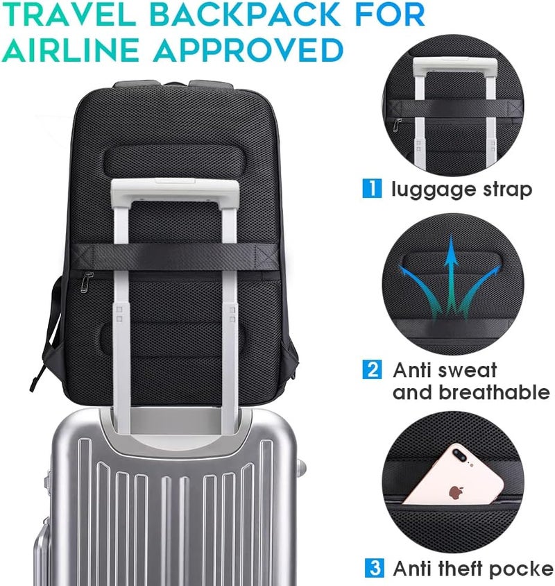 BANGE Business Smart Backpack Waterproof fit 15.6 Inch Laptop Backpack with USB Charging Port,Travel Durable Backpack - Image 4